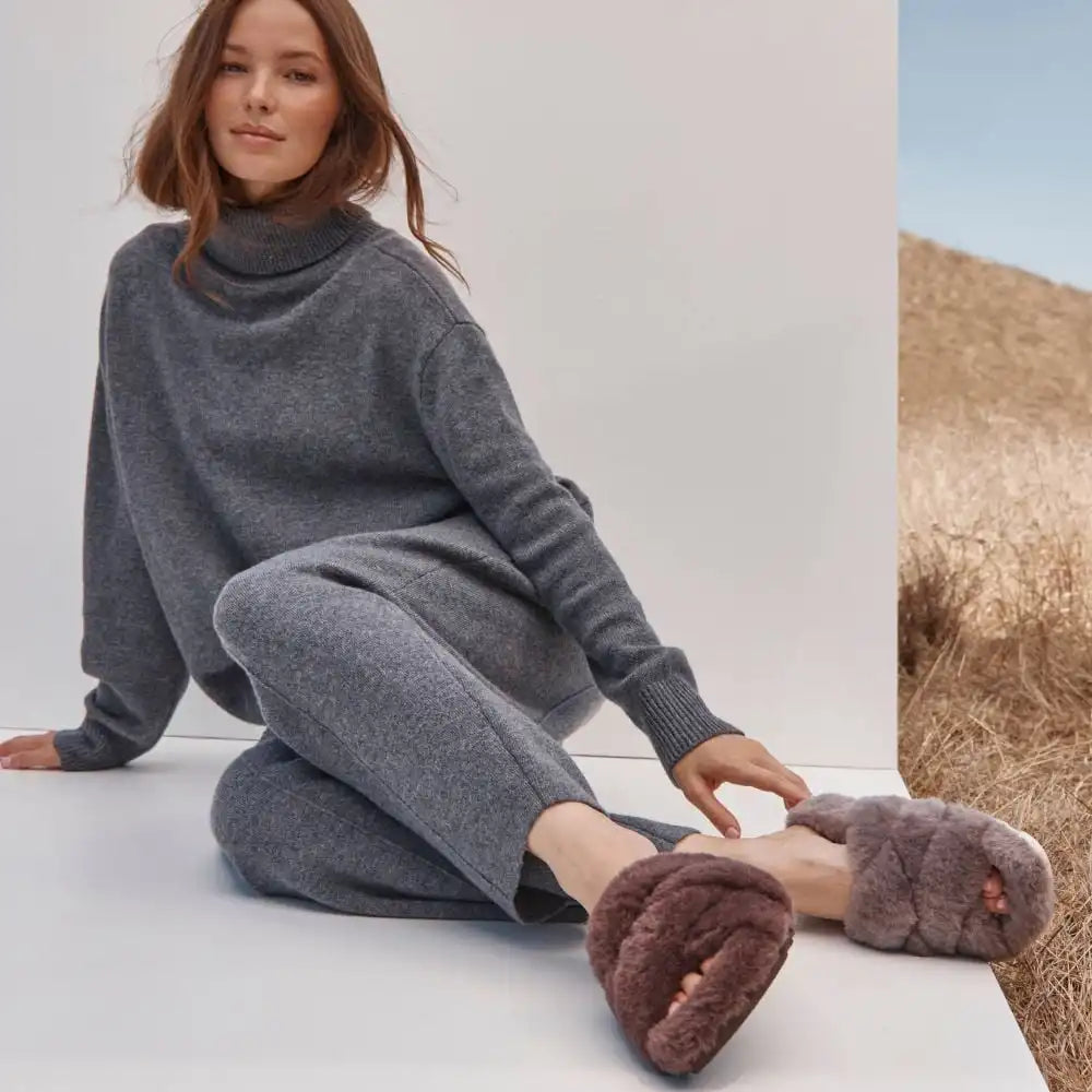 Peppa Open Toe Slipper Dark Grey