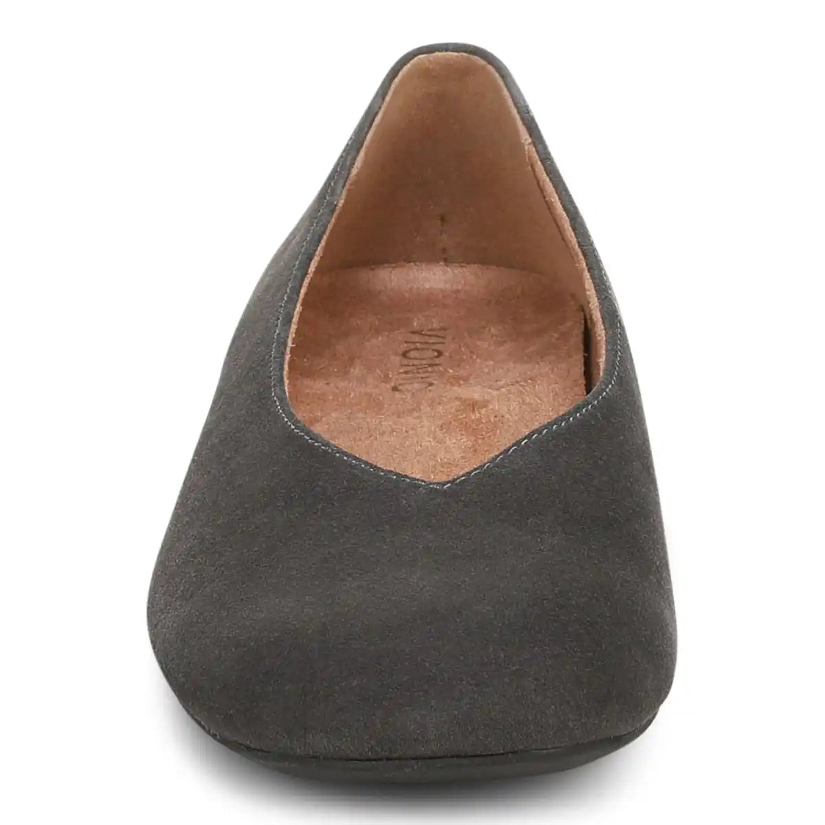 Petra Heeled Ballet Flat Grunge Grey Suede