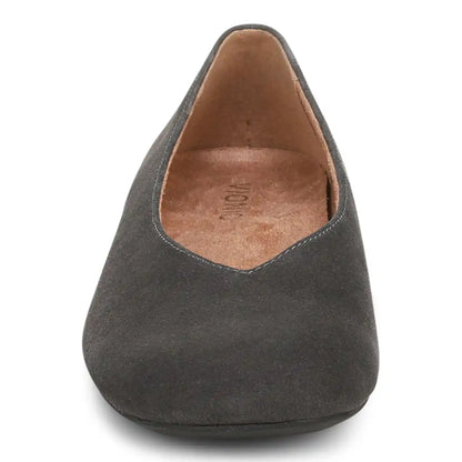 Petra Heeled Ballet Flat Grunge Grey Suede