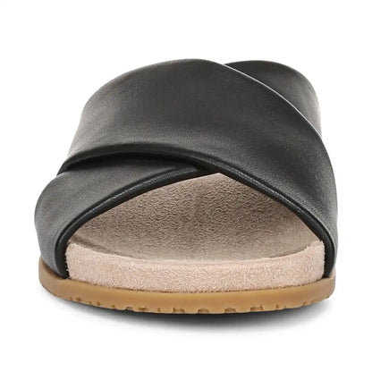 Etna Slide Sandal Black Leather