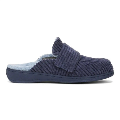 Gemma II Mule Slippers Navy Velvet Corduroy