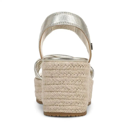 Darla Espadrille Wedge Sandal Gold Leather