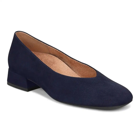 Petra Heeled Ballet Flat Navy Blazer Suede