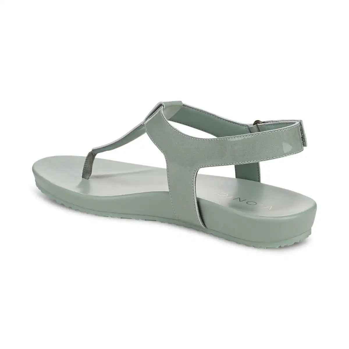 Palisades Toe Post Ankle Strap Sandal Iceberg Green Patent