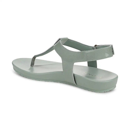 Palisades Toe Post Ankle Strap Sandal Iceberg Green Patent