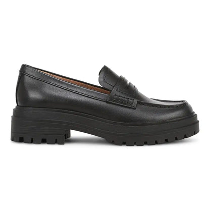 Georgia Lug Sole Loafer Black Leather