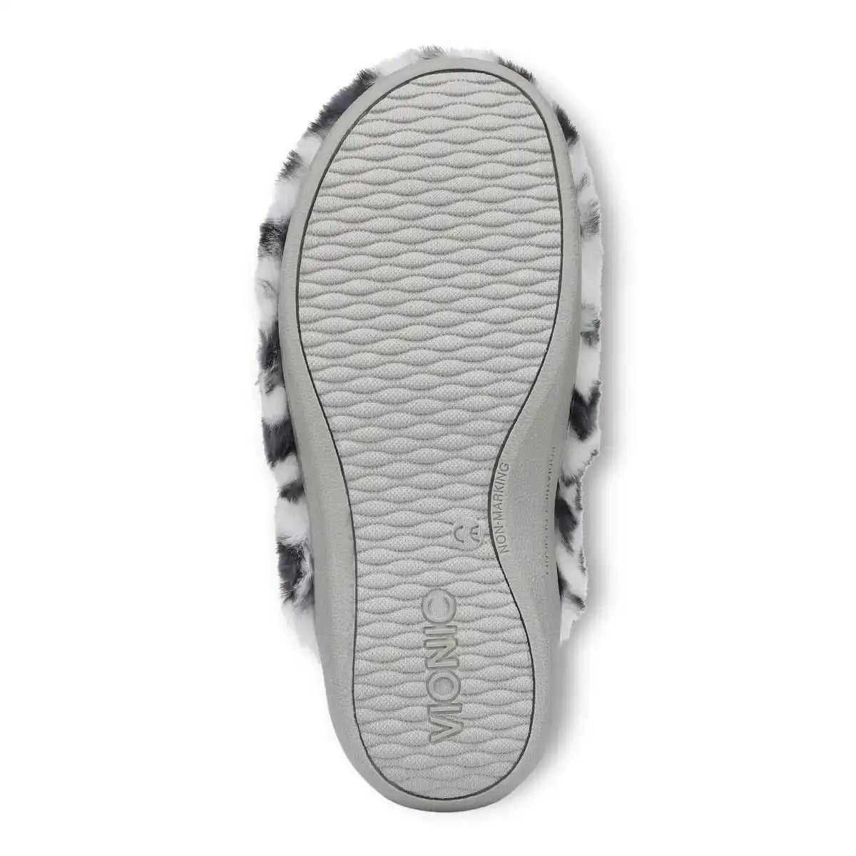 Gemma II Mule Slippers White Leopard Print Fur