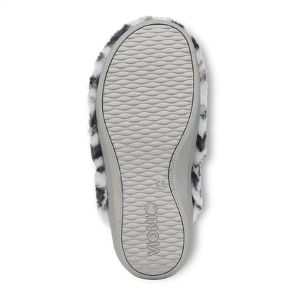 Gemma II Mule Slippers White Leopard Print Fur