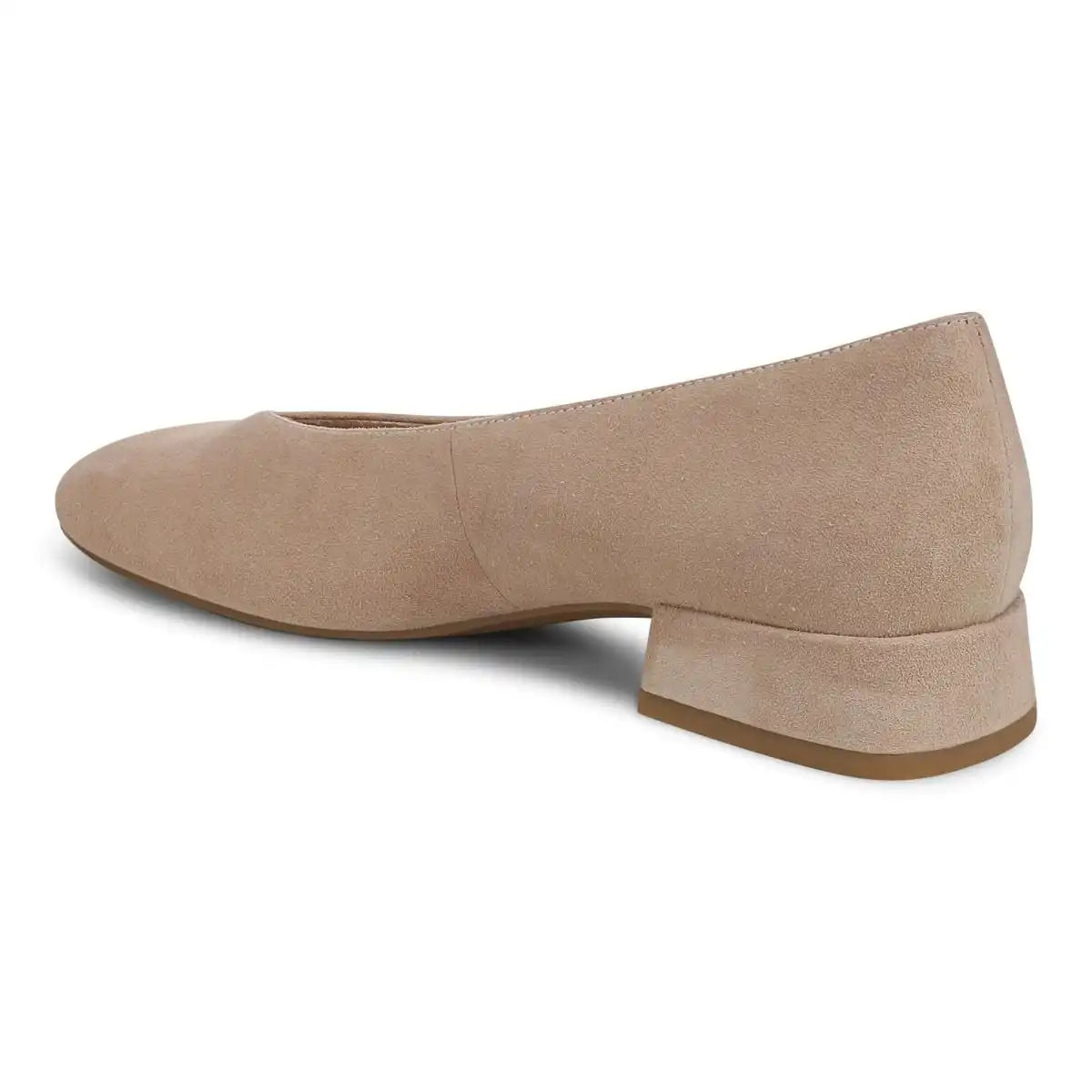 Petra Heeled Ballet Flat Desert Sand Suede