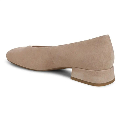Petra Heeled Ballet Flat Desert Sand Suede