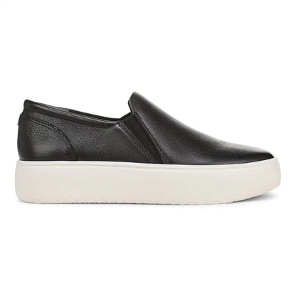 Ellen Platform Slip On Sneaker Black Leather
