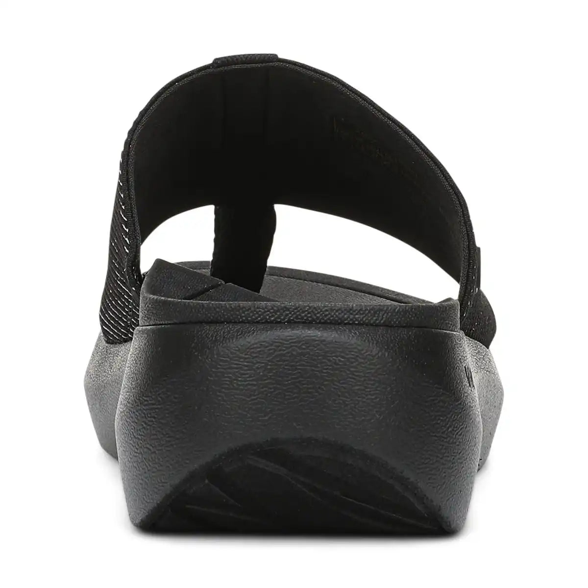 Beach Aqua Platform Toe Post Sandal Black
