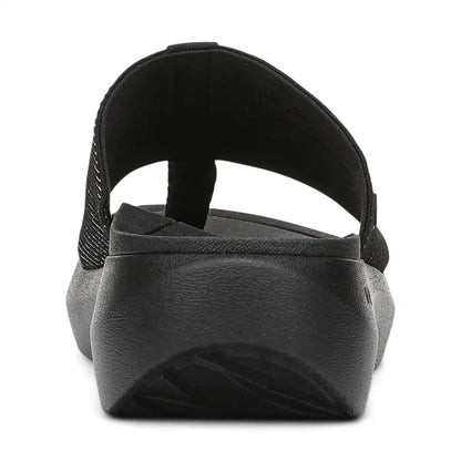 Beach Aqua Platform Toe Post Sandal Black