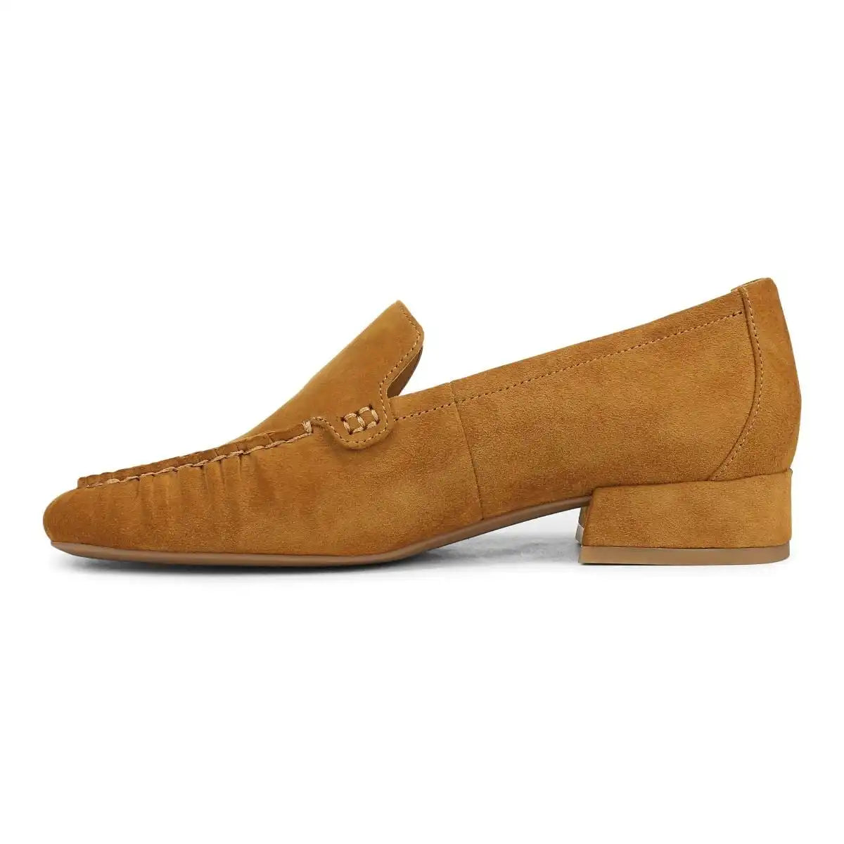 Pilar Heeled Loafer Golden Brown Suede