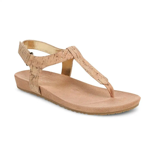 Palisades Toe Post Ankle Strap Sandal Gold Cork