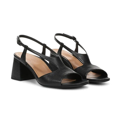 Raquel Heeled Sandal Black Leather