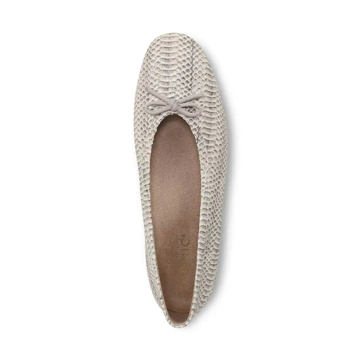 Larissa Wedge Flat Ivory Python Print Leather