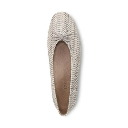 Larissa Wedge Flat Ivory Python Print Leather