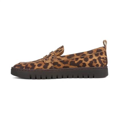Uptown Loafer Tan Leopard Print Suede
