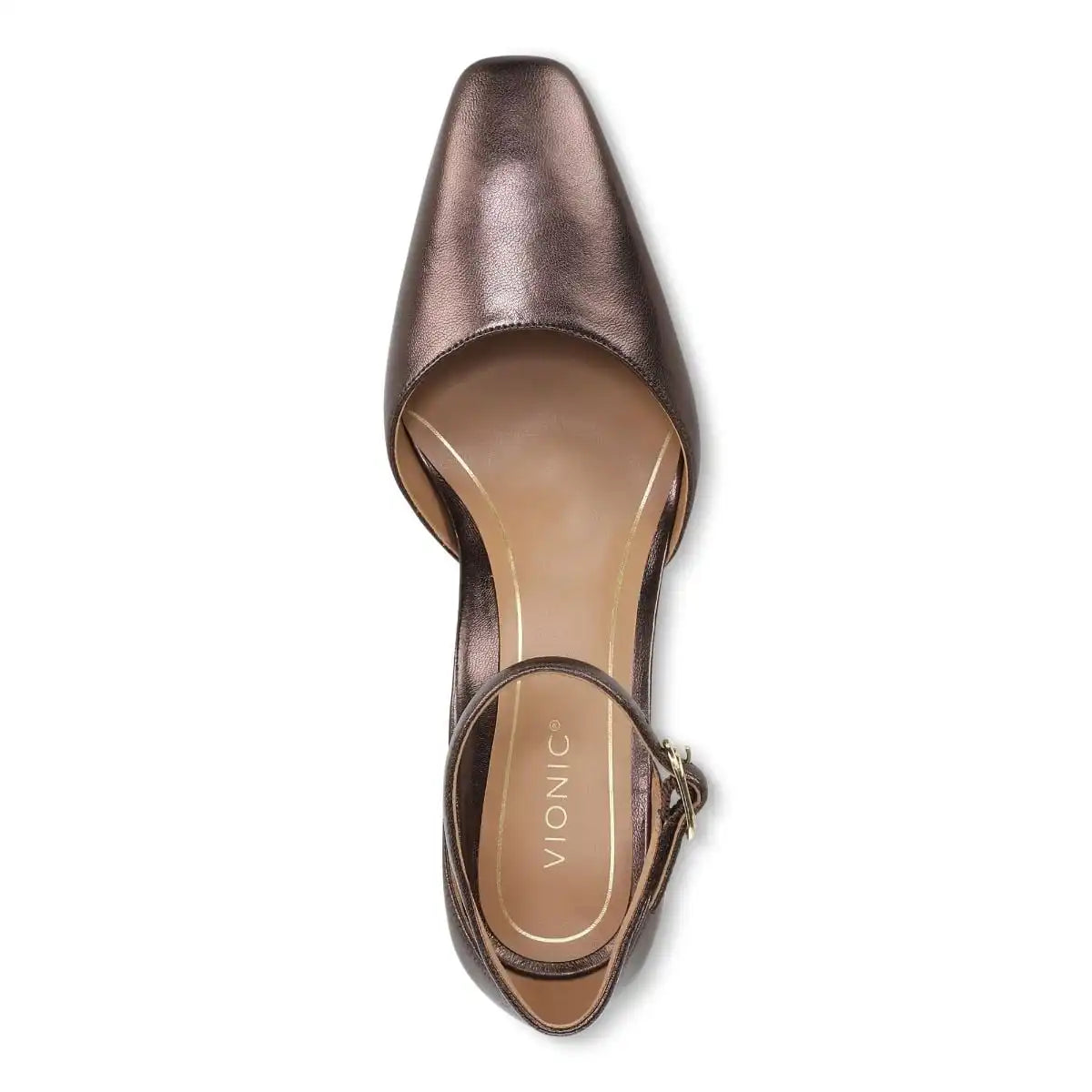 Scarlett Dress Heel Brown Metallic Leather