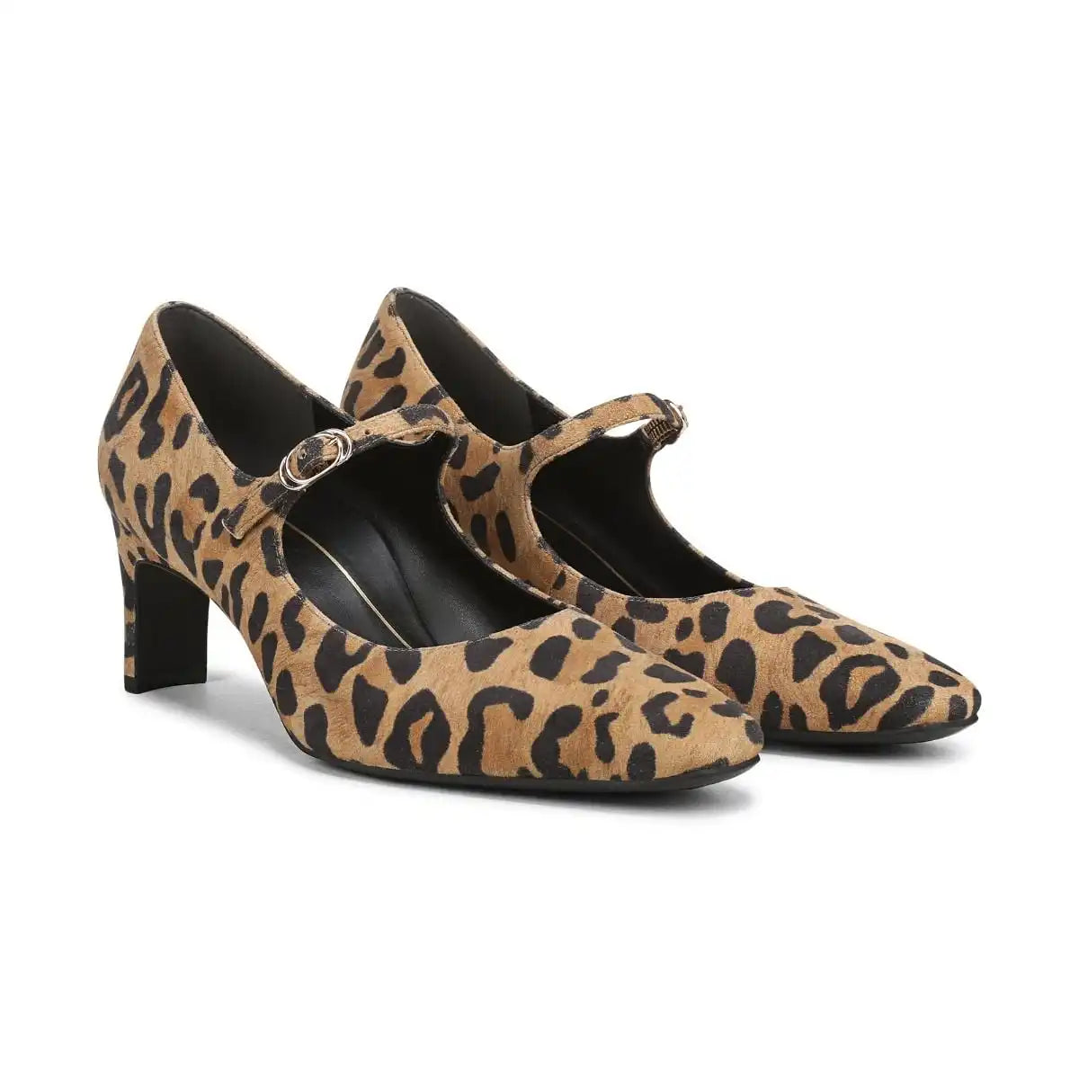 Samira Mary Jane Dress Heel Tan Leopard Print Suede