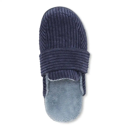 Gemma II Mule Slippers Navy Velvet Corduroy