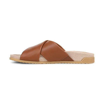 Etna Slide Sandal Tan Leather
