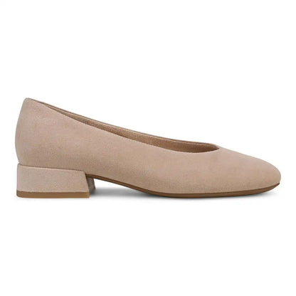 Petra Heeled Ballet Flat Desert Sand Suede
