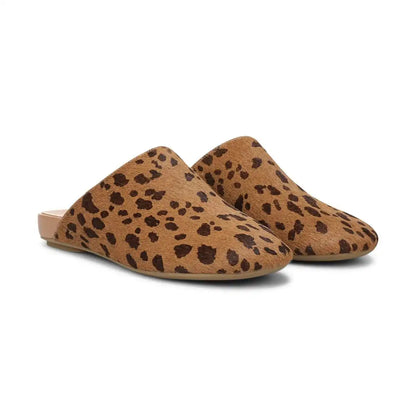 Opal Slip On Mule Tan Leopard Haircalf
