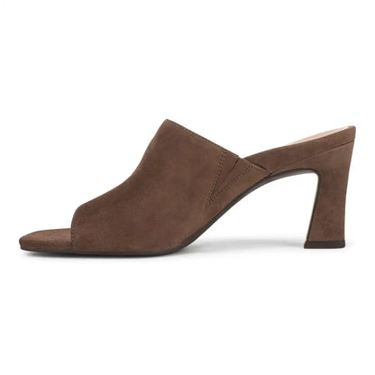 Charlie Heeled Slide Sandal Driftwood Suede