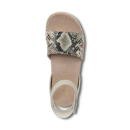 Yucca Espadrille Platform Sandal Cream Snake Print Leather